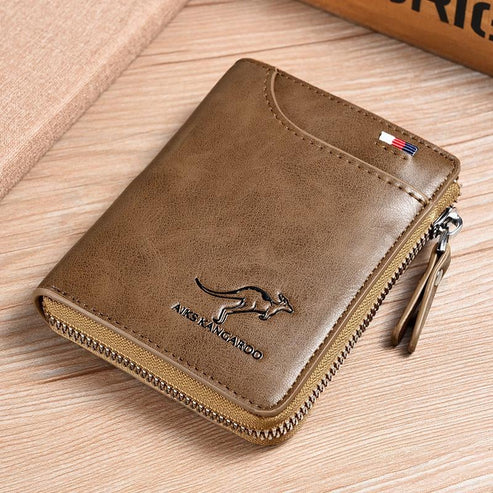 (š2025 New Year Hot Saleš)Men Wallet Zipper Genuine Leather Purse ( RFID PROTECTED )