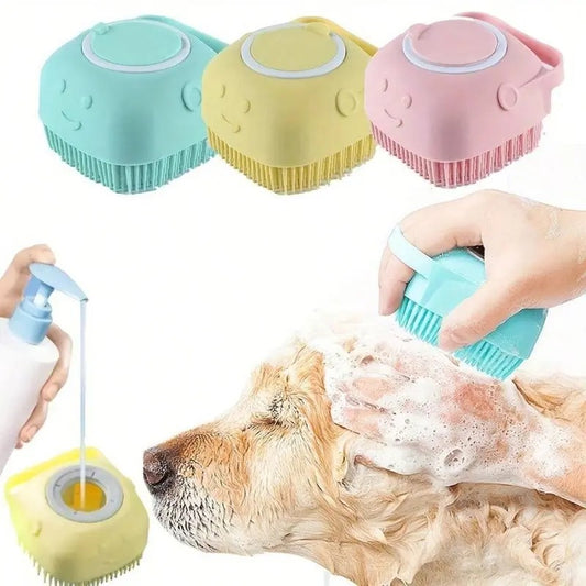 ⏰ Super Discount 🌟3PCS Pet Shampoo Brush With Built-In Dispenser - Gentle Massage Bath Comb For Dogs & Cats, No Batteries Required