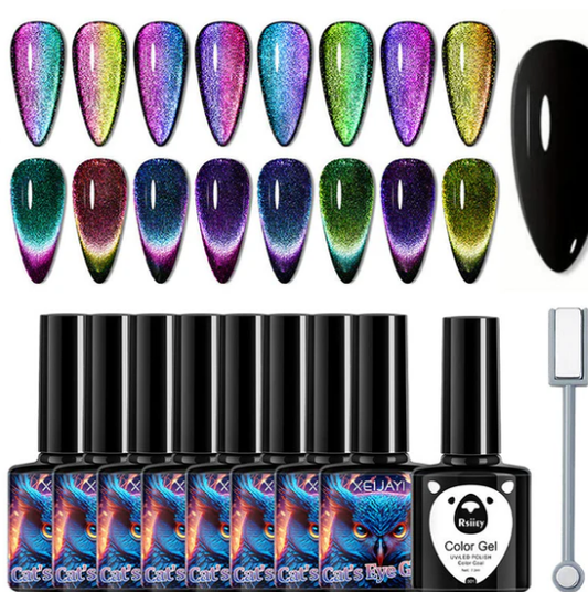 Christmas Gift idea 49%OFF🔥Glitter Rainbow Cat Eye Gel Nail Polish