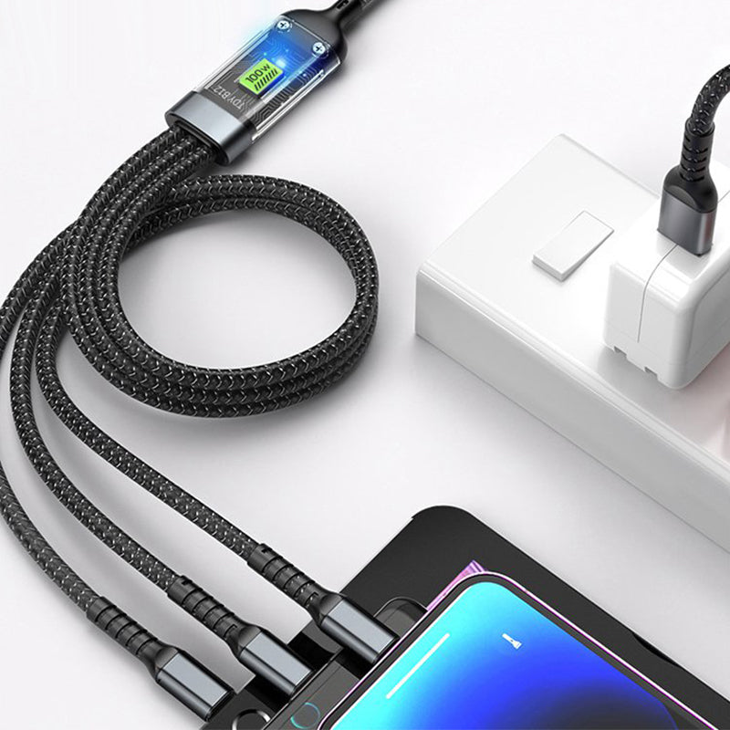 š„Limited Time 50% OFFš„ā”Transparent Luminous 3-in-1 Super Fast Charging Cable