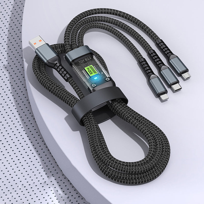 š„Limited Time 50% OFFš„ā”Transparent Luminous 3-in-1 Super Fast Charging Cable