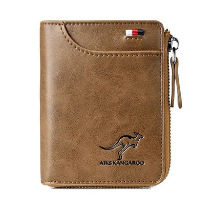 (🎁2025 New Year Hot Sale🎁)Men Wallet Zipper Genuine Leather Purse ( RFID PROTECTED )