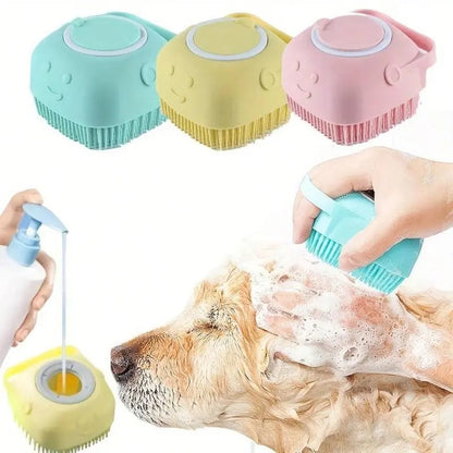 ⏰ Super Discount 🌟3PCS Pet Shampoo Brush With Built-In Dispenser - Gentle Massage Bath Comb For Dogs & Cats, No Batteries Required