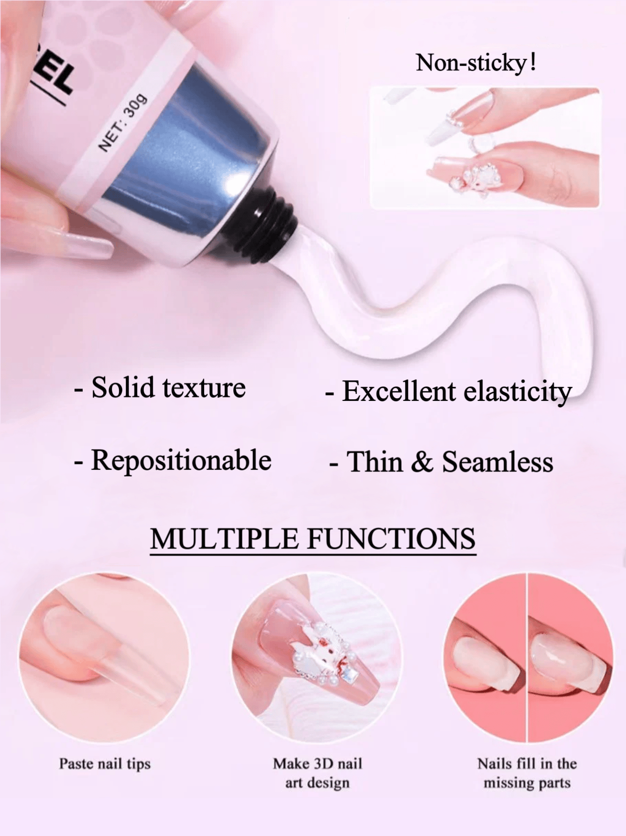 🔥Hot selling🔥-Magic Solid Nail Glue Kit 3-In-1 Nail Art Kits